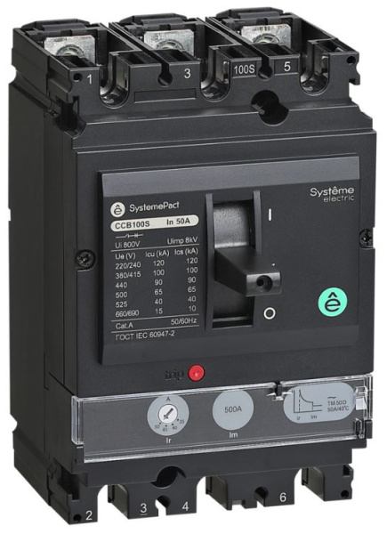 Изображение товара Автоматический выключатель SystemePact CCB 3-полюсный 63 А литой корпус
