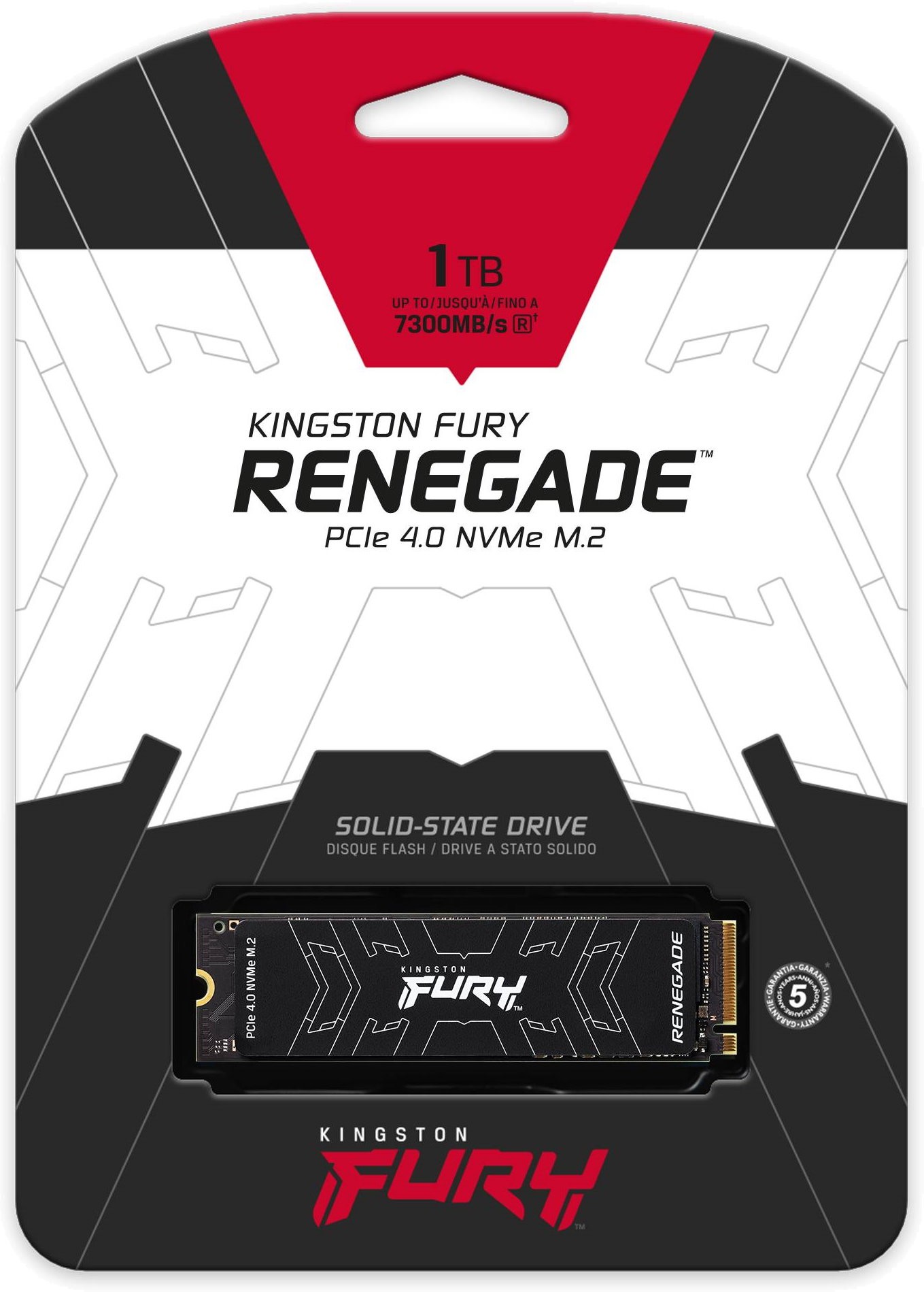 

Накопитель SSD M.2 2280 Kingston FURY SFYRS/1000G Renegade 1TB PCI-E 4.0 x4 NVMe 3D TLC 7300/6000MB/s IOPS 900K/1000K MTBF 1.8M 1 PBW graphen heatsink, SFYRS/1000G