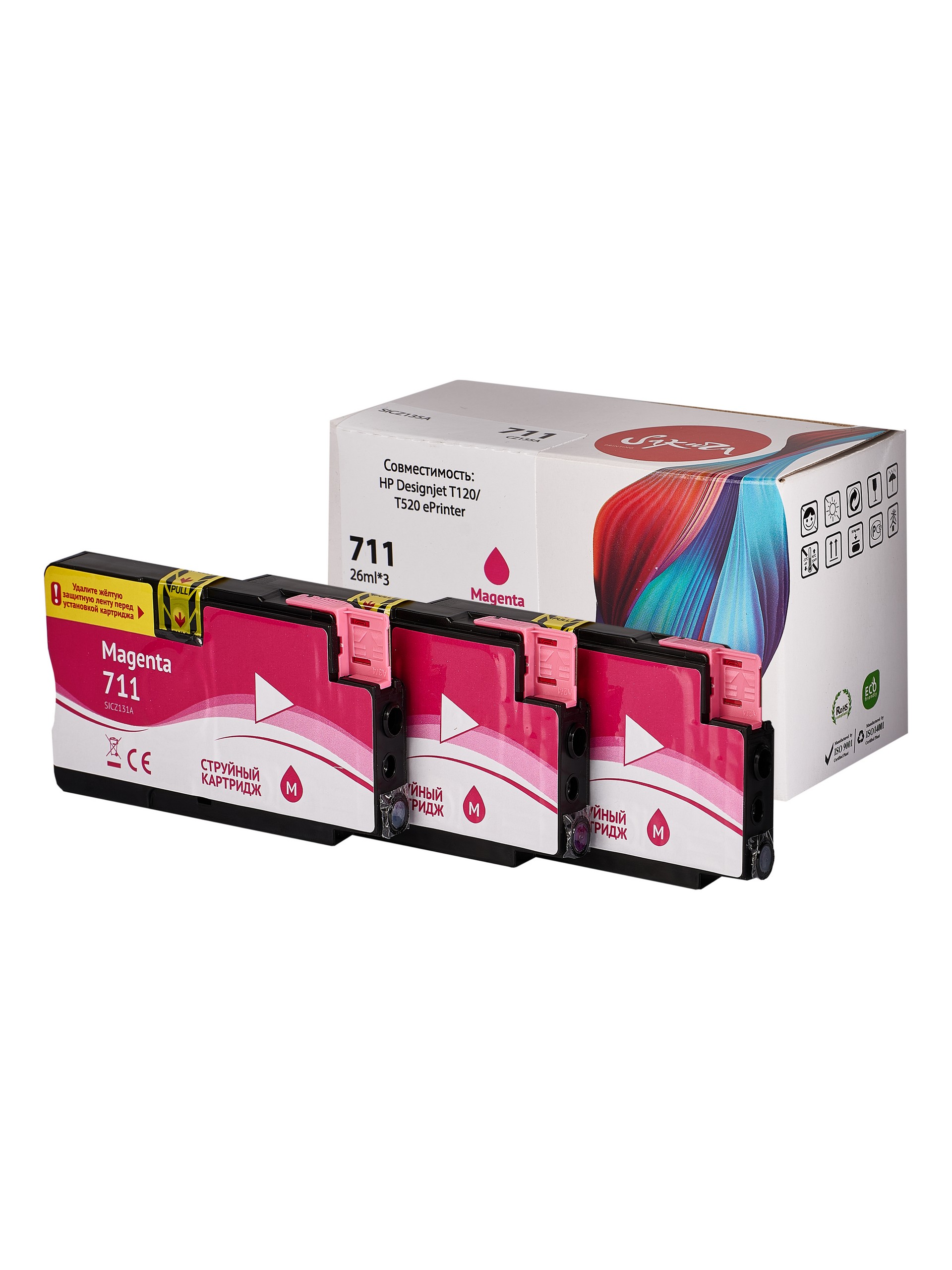 

Картридж струйный Sakura CZ135A (№711 magenta 3-pack) для HP Designjet T120/T520 ePrinter, водорастворимый тип чернил, пурпурный, CZ135A (№711 magenta 3-pack)