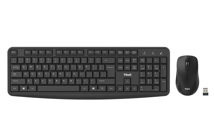 

Клавиатура и мышь Wireless Filum FL-KTW05-BK мышь оптическая USB, 4 кл., DPI: 800/1200/1600, 104 кл., тип клавиатуры: мембранная, питание АА 1 шт., че, FL-KTW05-BK