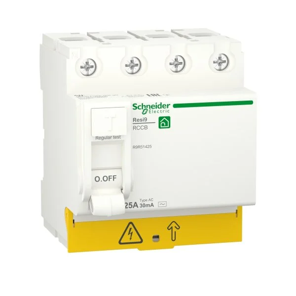 

Выключатель Schneider Electric RESI9 R9R51425 дифференциального тока (УЗО) 25А 4P 30мА тип AC, RESI9