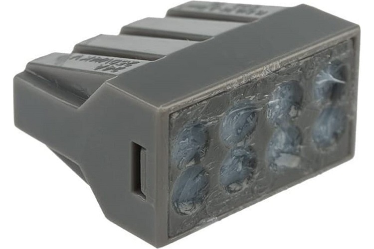 

Клемма Rexant 07-3080 с пастой СМК 773-308, 8-проводная до 2,5 мм2, серая, 07-3080