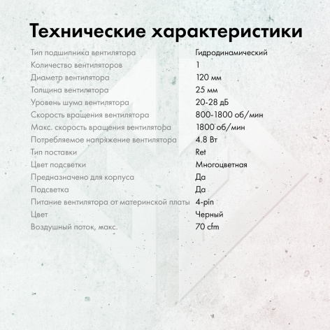 фото Вентилятор для корпуса GMNG GG-CF120FRGB1-PWMBK в Челябинске
