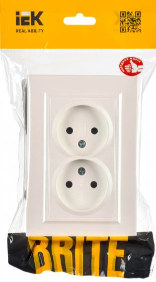 фото Розетка двухместная без заземления в сборе IEK BR-R23-10-K36-F в Казани