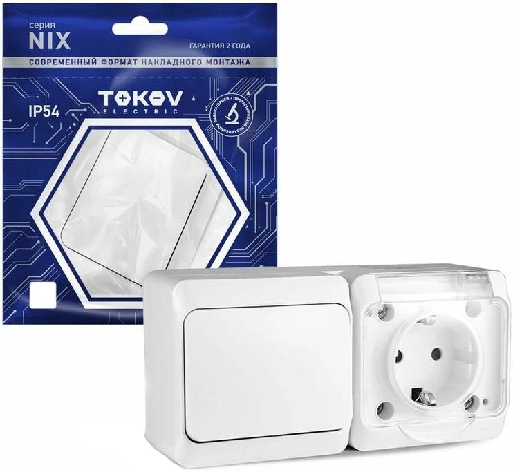

Блок TOKOV ELECTRIC TKE-NX-V1RZ-C01T-IP54 ОП Nix (розетка 16А 250В с заземл. 1-кл. выкл. 10А) IP54 бел, TKE-NX-V1RZ-C01T-IP54