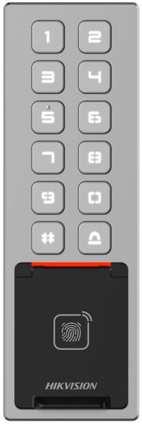 

Терминал доступа HIKVISION DS-K1T805MBFWX со встроенным считывателем Mifare и отпечатков пальцев, DS-K1T805MBFWX