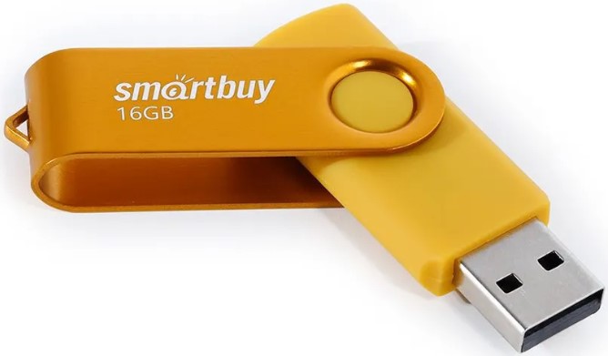 

Накопитель USB 2.0 16GB SmartBuy SB016GB2TWY Twist жёлтый, SB016GB2TWY