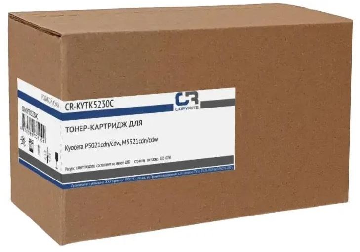 

Тонер-картридж CopyRite CR-KYTK5230C для Kyocera P5021cdn/cdw, M5521cdn/cdw, TK-5230C, 2200 стр, cyan, CR-KYTK5230C