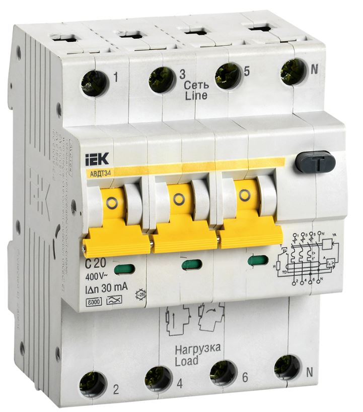 

Автомат дифференциальный IEK MAD22-6-020-C-30 KARAT 34 C20 30мА тип A, MAD22-6-020-C-30