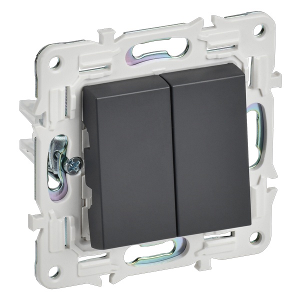 

Переключатель двухклавишный IEK SK-V22-0-10-K48 SKANDY 10А SK-V05T титан, SK-V22-0-10-K48