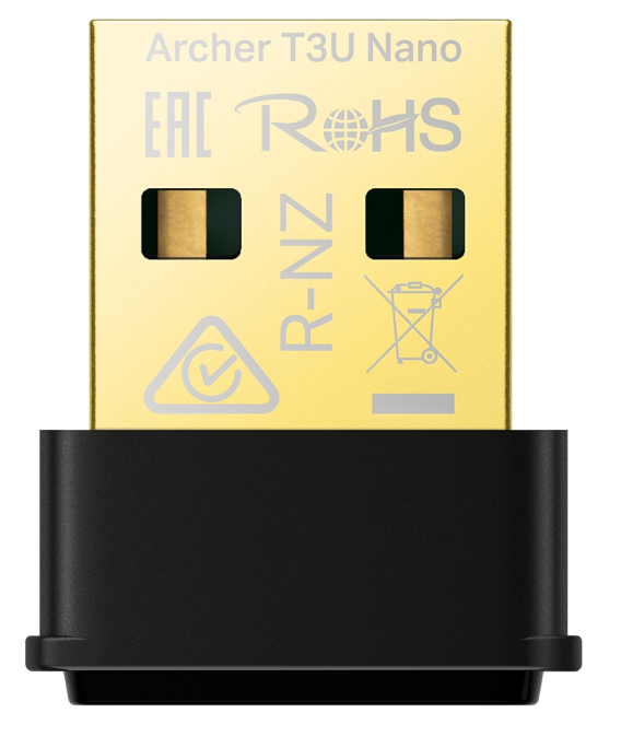 

Сетевой адаптер TP-LINK Archer T3U Nano AC1300 Nano Dual Band Wi-Fi USB Adapter, 867 Mbps at 5 GHz + 400 Mbps at 2.4 GHz, USB 2.0, MU-MIMO, Archer T3U Nano
