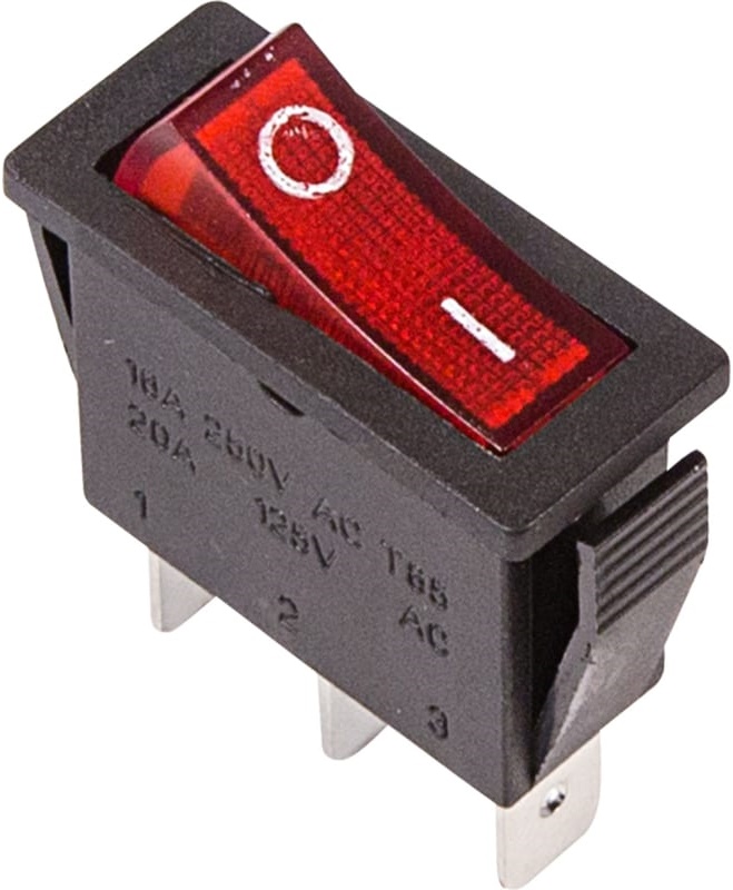 

Выключатель Rexant 36-2210 клавишный 250V 15А (3с) ON-OFF красный с подсветкой (RWB-404, SC-791, IRS-101-1C), 36-2210