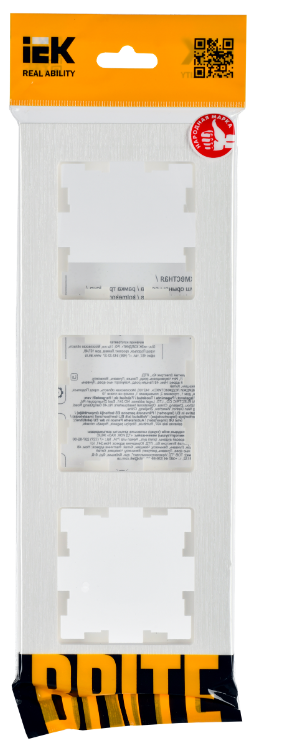 

Рамка тройная IEK BR-M32-51-K01 BRITE РУ-3-Бр Белый рифленый, BR-M32-51-K01