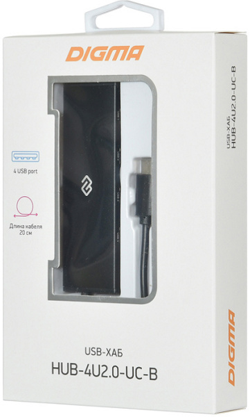 фото Разветвитель USB 3.1 Digma HUB-4U2.0-UC-B в Красноярске