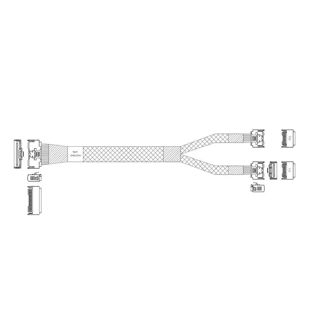 

Кабель JPC P5060BG10800-2 Slimline SASx8 LowProfile to 8x SATA 7P, P5060BG10800-2