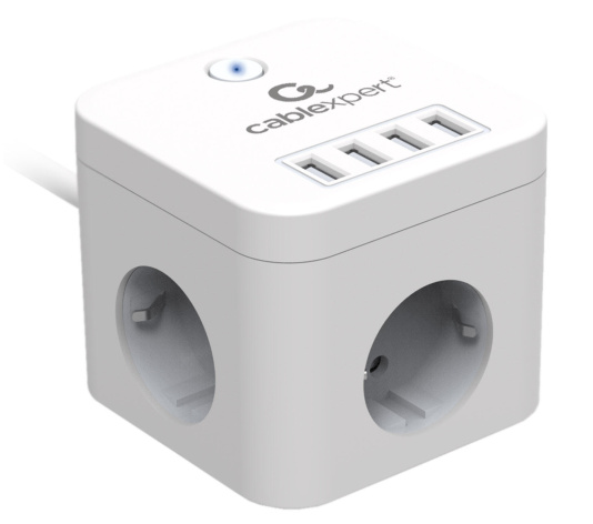фото Сетевой фильтр  Cablexpert CUBE-3-U4-W-1.5 в Уфе