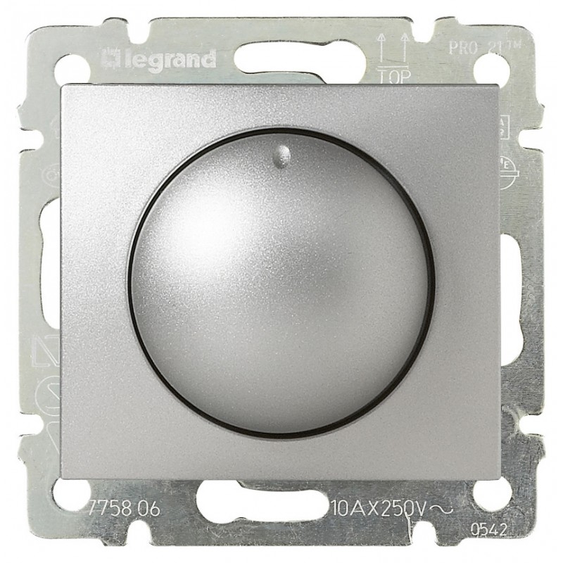 

Светорегулятор Legrand 770261 Valena CLASSIC - регулирование и управление поворотом рукоятки, 40-400 Вт/40-400 ВА, алюминий, 770261