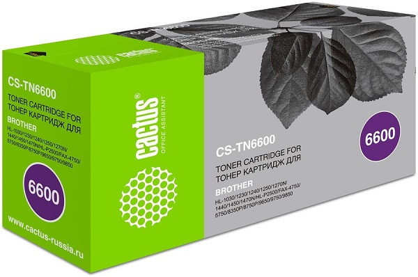 

Картридж Cactus CS-TN6600 для принтеров Brother HL-1030/1230/1240/1250/1270N/1440/1450/1470N;HL-P2500; FAX-4750/5750/8350P/8750P/9650/9750/9850/, CS-TN6600