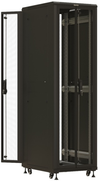 фото Шкаф напольный 19", 42U Hyperline TTBR-4268-DD-RAL9004