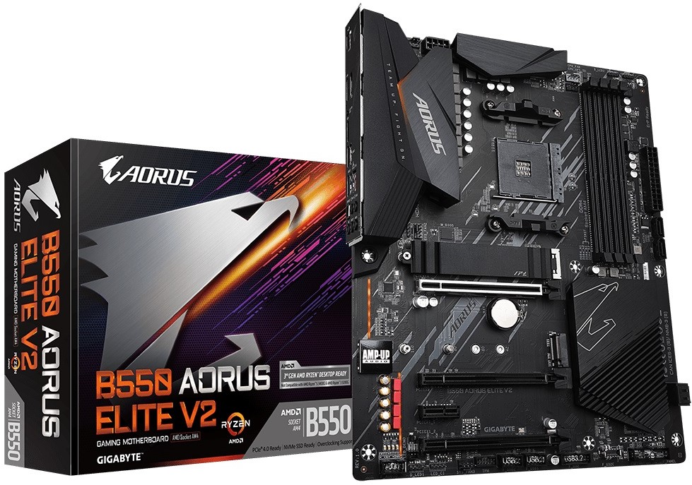 

Материнская плата ATX GIGABYTE B550 AORUS ELITE V2 (AM4, AMD B550, 4*SATA 6G RAID, 2*M.2, 4*PCIE, 7.1CH, 2.5Glan, 7*USB 3.2/USB Type-C, HDMI/DP, B550 AORUS ELITE V2