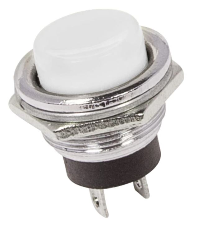 

Выключатель Rexant 36-3355 кнопка металл 250V 2А (2с) OFF-(ON) диам. 16.2 белая (RWD-306), 36-3355