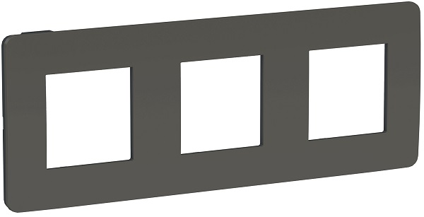 

Рамка Schneider Electric NU280622 Unica Studio, дымчато-серая/антрацит, 3-ная, NU280622