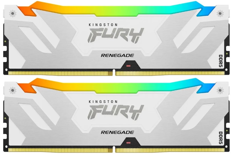 

Модуль памяти DDR5 32GB (2*16GB) Kingston FURY KF564C32RWAK2-32 Renegade RGB White XMP PC5-51200 6400MHz 1RX8 CL32 1.4V 288-pin 16Gbit, KF564C32RWAK2-32
