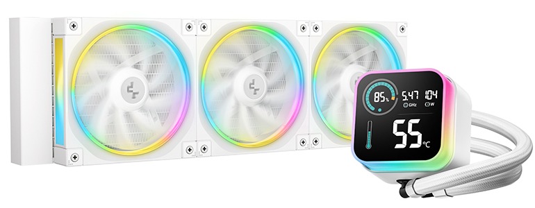 

Система охлаждения жидкостная Deepcool LQ360 WH LGA20XX/1700/1200/115X/AM5/AM4 (3*120mm ARGB fan, TDP 300W, 500-2150rpm, 55CFM, 32dBA, 4-pin PWM) белы, LQ360 WH