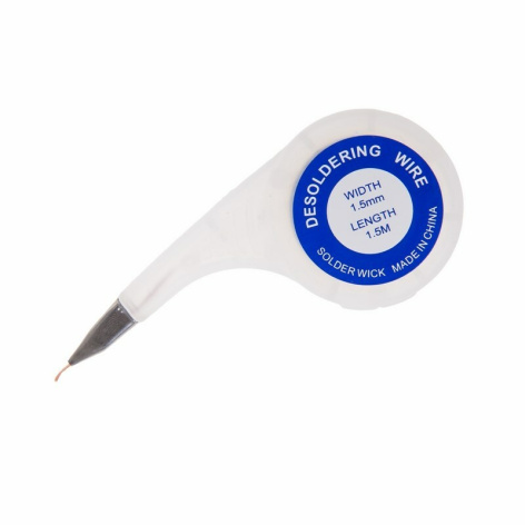 Изображение товара Оплетка для удаления припоя Rexant 09-3031 1500 мм медь с флюсом RMA