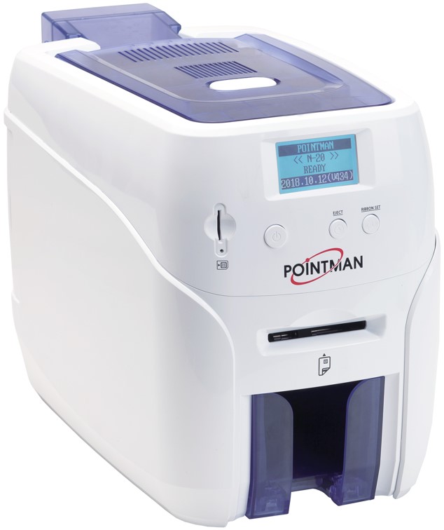 

Принтер Pointman Nuvia N20 двухсторонний, подающий лоток на 100 карт, принимающий на 50 карт + подача карт по одной, USB, Ethernet, Nuvia N20