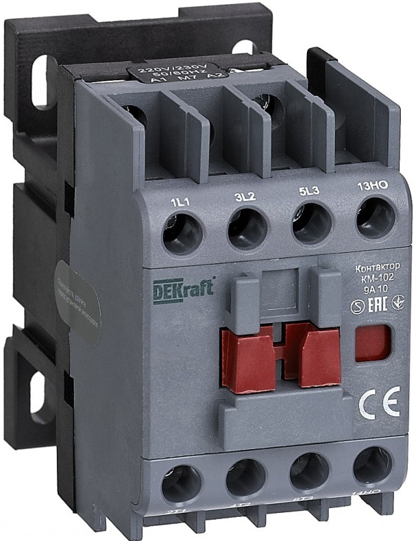 

Контактор DEKraft 22067DEK 9А 36В АС3 АС4 1НО КМ-102, 22067DEK
