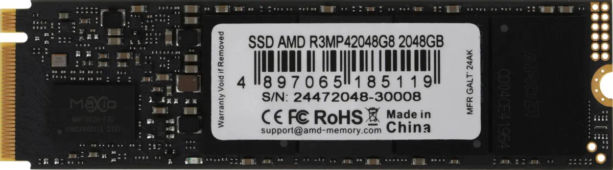 

Накопитель SSD M.2 2280 AMD R3MP42048G8 2TB, 7000/6300MB/s, R3MP42048G8