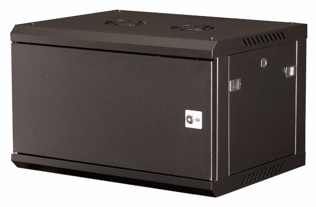 

Шкаф настенный 19", 6U Datarex DR-641001 телекоммуникационный 368X600х450 мм, дверь металл, черный, DR-641001