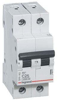 

Автоматический выключатель Legrand 419699 двухполюсный RX3 4,5 кА C 25 А, 419699
