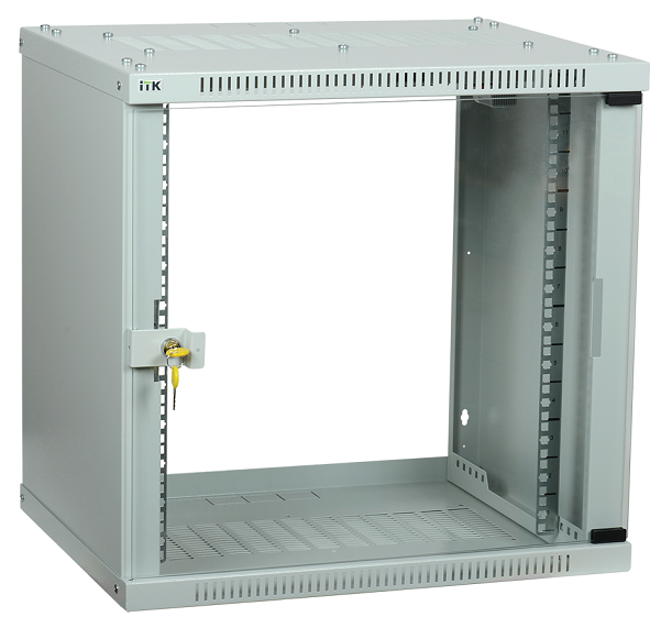 

Шкаф настенный 19", 12U ITK LWE3-12U66-GF LINEA WE, 600x600мм дверь стекло серый, LWE3-12U66-GF