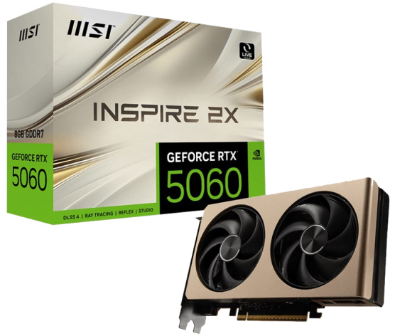 фото Видеокарта MSI GeForce RTX 5060 INSPIRE 2X (RTX 5060 8G INSPIRE 2X) в Санкт-Петербургe