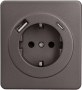 фото Розетка с заземлением с 2 USB KRANZ KR-78-0704-2