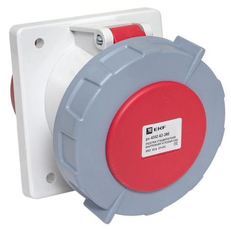 Изображение товара Стационарная внутренняя розетка EKF ps-4342-63-380 для тяжелых условий эксплуатации