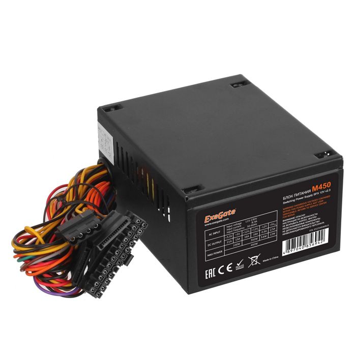 

Блок питания SFX Exegate M450 EX234946RUS 450W, black, 8cm fan, 24p+4p, 2*SATA, 1*IDE, FDD, M450