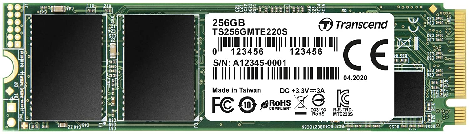 

Накопитель SSD M.2 2280 Transcend TS256GMTE220S 220S 256GB NVMe PCIe Gen3 x4 3D TLC 3300/1250MB/s IOPS 190K/300K MTBF 2M, TS256GMTE220S