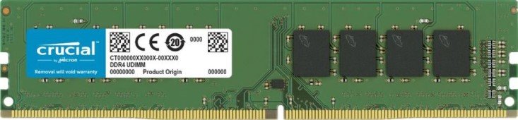 

Модуль памяти Crucial by Micron CT16G4DFS832A DDR4 16GB 3200MHz UDIMM (PC4-25600) CL19 SRx8 1.2V (Retail), 1 year, by Micron