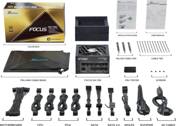 фото Блок питания ATX SeaSonic Focus GX-750 в Казани