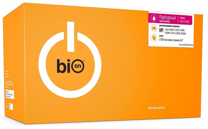 

Картридж BION BCR-CF403X CF403X для HP Color LaserJet Pro M252n/M252dn/MFP277dw/277n (2300 стр.), Пурпурный, BCR-CF403X