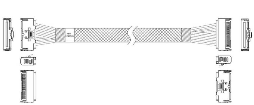 

Кабель JPC P7321GB00800-3 MCIO x8 74P (прямой Straight Type) -TO- MCIO x8 74P (прямой Straight Type) , 85 Ohm, L:80cm (CMCMC), P7321GB00800-3