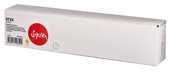 

Картридж струйный Sakura F6T83AE (№973X Yellow) для HP PageWide Pro 452dn/452dw/477dn/477dw MFP/552dw/577dw/577z MFP/Managed MFP P57750dw/P55250dw, пи, F6T83AE (№973X Yellow)