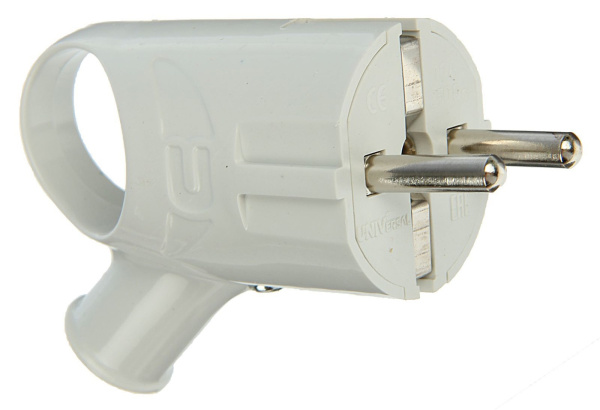 Изображение товара Вилка UNIVersal A112 белая пластиковая Schuko для бытовых устройств