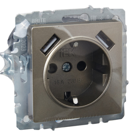 фото Розетка с заземлением  IEK BR-R14-16-U21-D31-K37 в Уфе