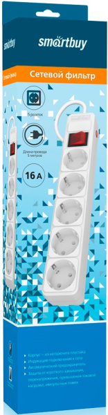 фото Сетевой фильтр  SmartBuy SBSP-5-50-W в Омске
