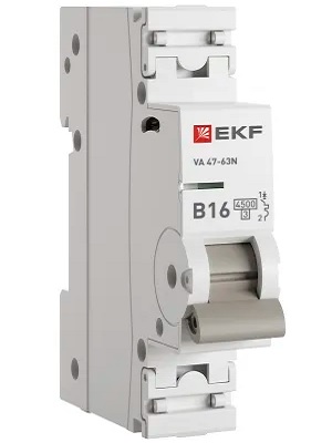 

Автоматический выключатель EKF M634116B 1P 16А (В) 4,5kA ВА 47-63N PROxima, M634116B
