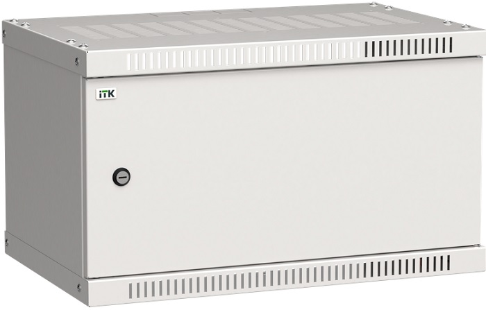 

Шкаф настенный 19", 6U ITK LWE3-06U53-MF LINEA WE 550x350мм дверь металлическая серый, LWE3-06U53-MF